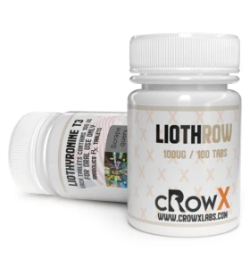 Liothrow 100mcg 100 Tablets Crowx Labs. USA Liothrow 100mcg 100 tablets by Crowx Labs. USA product packaging