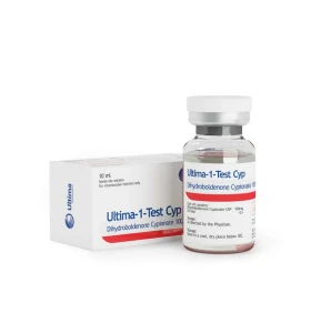 Ultima 1-Test Cyp 100mg/ml 10ml - Ultima Pharma INT Ultima 1-Test Cyp 100mg per ml 10ml by Ultima Pharma INT product packaging