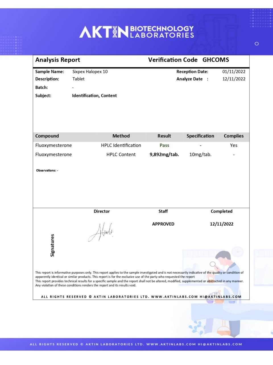 Sixpex Halopex 10 lab report image