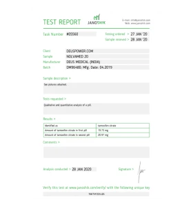 NOLVAMED 20 Deus Medical 20mg tablets NOLVAMED 20 Deus Medical tamoxifen citrate tablet box