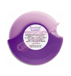 Seretide Diskus Advair 50/100mcg 60 doses by GlaxoSmithKline Seretide Diskus Advair by GlaxoSmithKline 60-dose inhaler packaging