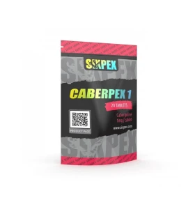 Caberpex 1 mg 20 Tablets Sixpex USA Caberpex 1 mg 20 tablets by Sixpex USA product packaging