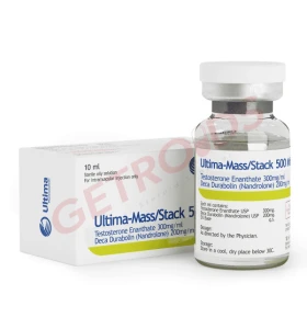 Ultima Mass Stack 500 Mix 10 ml Ultima Pharma USA Ultima Mass Stack 500 Mix 10 ml by Ultima Pharma USA product packaging