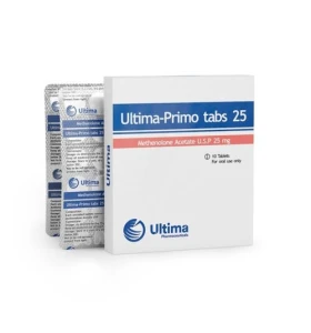 Ultima Primo Tabs 25 mg 50 Tabs Ultima Pharma USA Ultima Primo Tabs 25 mg 50 tablets by Ultima Pharma USA product packaging