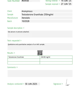 Testosterone Enanthate 250 mg 10 ml Xeno US Testosterone Enanthate 250 mg 10 ml Xeno US